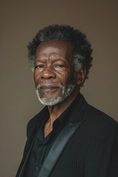 Mature black man in business atire studio portrait