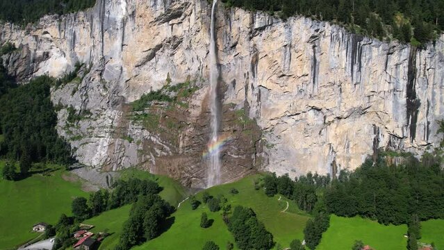 At almost 300 meters high, this waterfall is the highest free-falling waterfall in Switzerland.