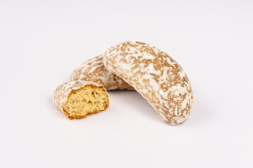 Russian specialty food bald biscuits on white background