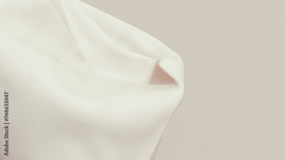 Poster neutral backgrounds soft tones beige brown background crushed cube abstract curve fold soft round cu