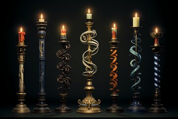 Candlestick patterns forming a captivating visual on the balance scale, illustrating the intricate dance of market forces in high definition.