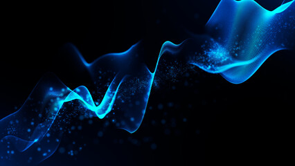Abstract elegant luxury particle and dot wave background animation