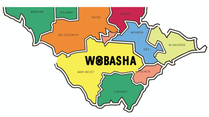 Wabasha county map in state of minnesota flat vector isolated