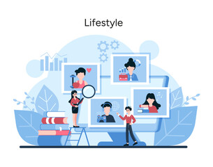 Illustration captures tailored marketing through diverse personal interests and activities
