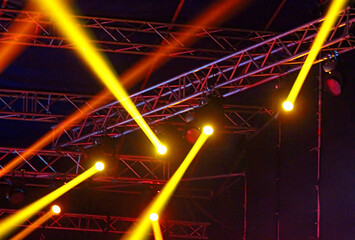 Stage Spotlight with rays. Concert lighting background