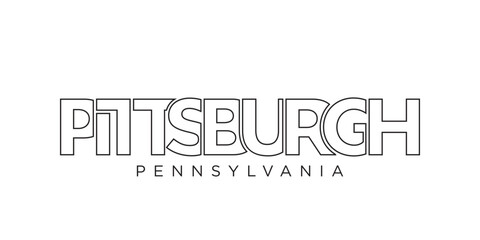 Pittsburgh, Pennsylvania, USA typography slogan design. America logo with graphic city lettering for print and web.