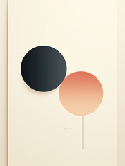 Minimalist art with round shapes and soft colors