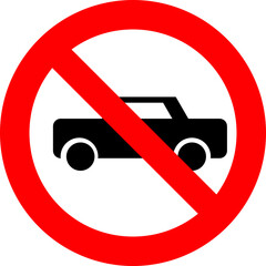 sign no car