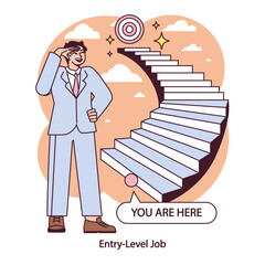 Entry-Level Job aspiration. Vector illustration.