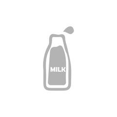 milk bottle icon on white background, vector illustration