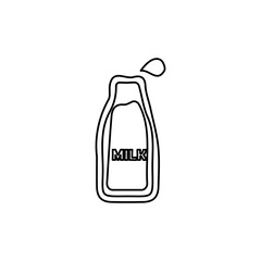 milk bottle icon on white background, vector illustration
