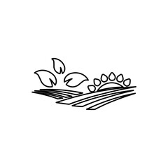 field icon on a white background, vector illustration