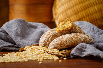 Russian specialty food bald biscuits on a simple background