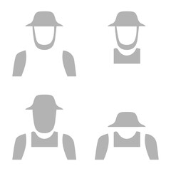 farmer icon on a white background, vector illustration