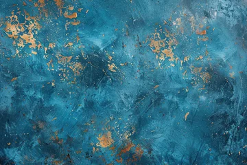 Poster horizontal image of textured blue worn background © AlfredoGiordano