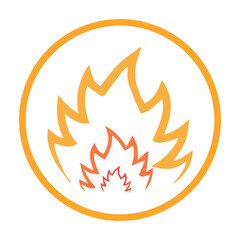 flame icon on a white background, vector illustration