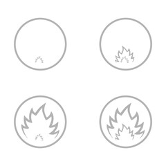 flame icon on a white background, vector illustration