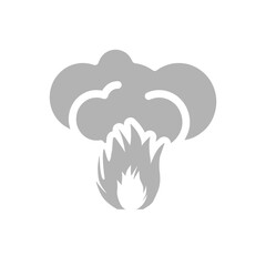 flame icon on a white background, vector illustration