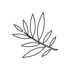 icon of a branch with leaves on a white background, vector illustration