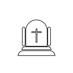 Obraz premium tombstone icon on a white background, vector illustration