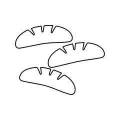 bread icon on a white background, vector illustration