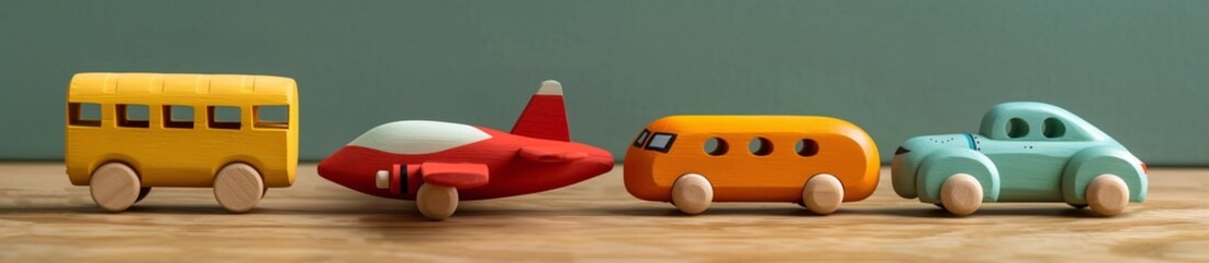 Delightful Assortment of Wooden Toy Vehicles