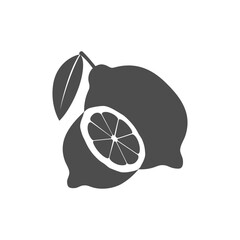 Lemons graphic icon. Two lemons sign isolated on white background. Fruits symbol. Vector illustration