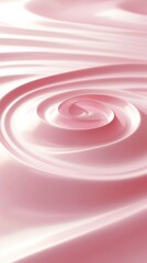 Circular ripple on creamy pink surface.