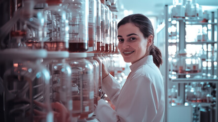 Female scientist working in modern laboratory
