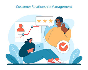 Customer Relationship Management concept. Enhancing client satisfaction through feedback