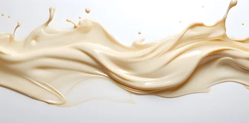 Selbstklebende Fototapeten Twisted milk or white cream splash isolated on a white background © Oksana