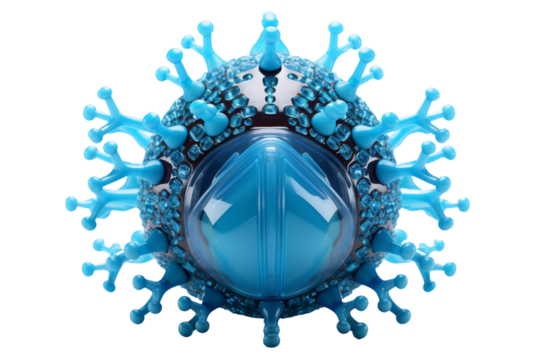 Whirls of Serenity: A Blue and White Mystical Disc With Circular Patterns. On a White or Clear Surface PNG Transparent Background.