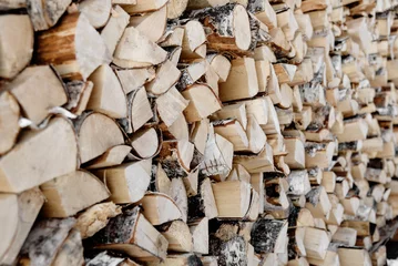 Crédence de cuisine en verre imprimé Texture du bois de chauffage firewood stack