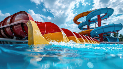 Water slides in the water park