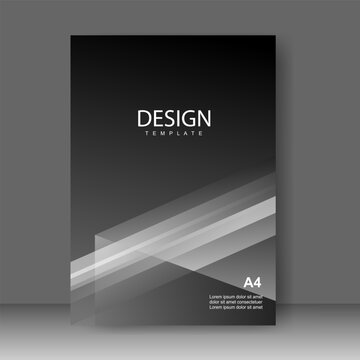 Book cover design with black color modern technology style. Annual report. Brochure template, catalog. Simple Flyer promotion. magazine. Vector illustration