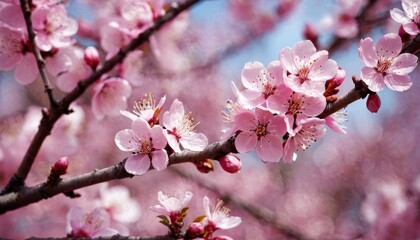 Obraz premium background art with pink blossom. Beautiful nature scene with blooming tree