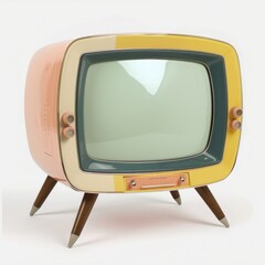 Vintage television isolated on white background, old, classic, retro, nostalgia, 60s, 70s, 80s, 90s, 2000s