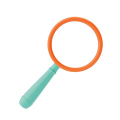 Search Concept. Magnifying Glass Icon. 3d Rendering