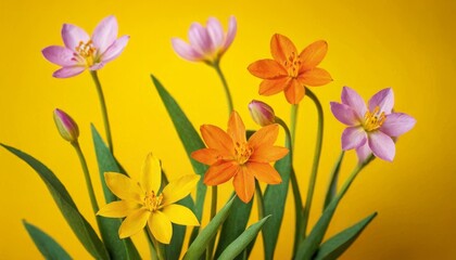 Fototapeta na wymiar beautiful spring flowers on paper background