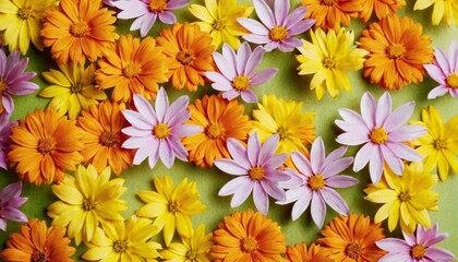 beautiful spring flowers on paper background
