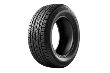 The Lone Tire: A Study in Minimalism. On a White or Clear Surface PNG Transparent Background.