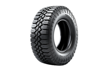 The Lone Tire: A Study in Minimalism. On a White or Clear Surface PNG Transparent Background.