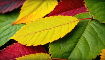 Fototapeta premium colorful Macro leaves pattern background