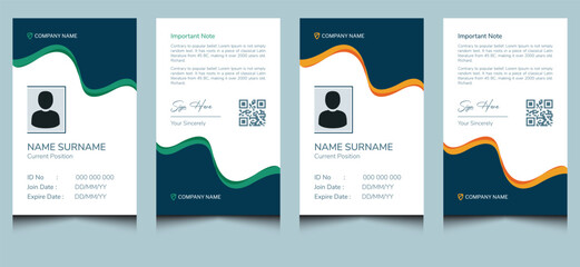 Simple unique clean elegant minimal company creative abstract corporate modern professional identification employee office identity id card template design.