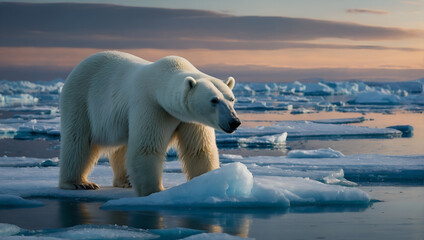 Majestic Polar Bear: King of the Ice in the Arctic Wilderness