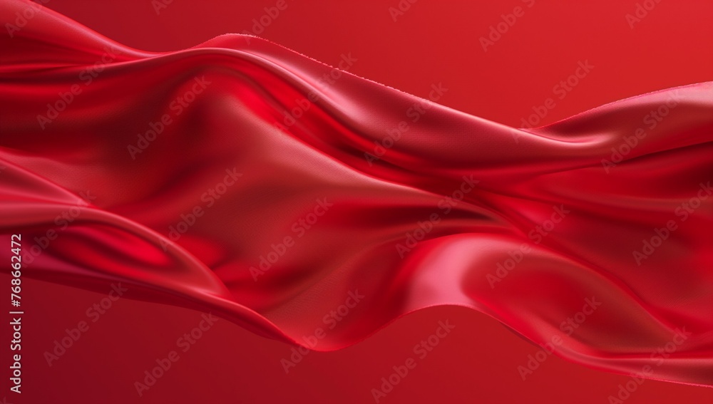 Sticker red silk background