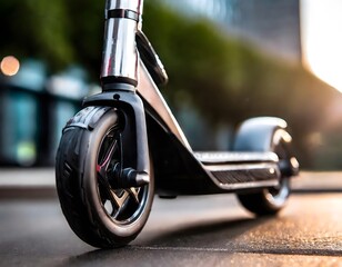 Scooter on a blurred background. Modern transport solution. - 768662487