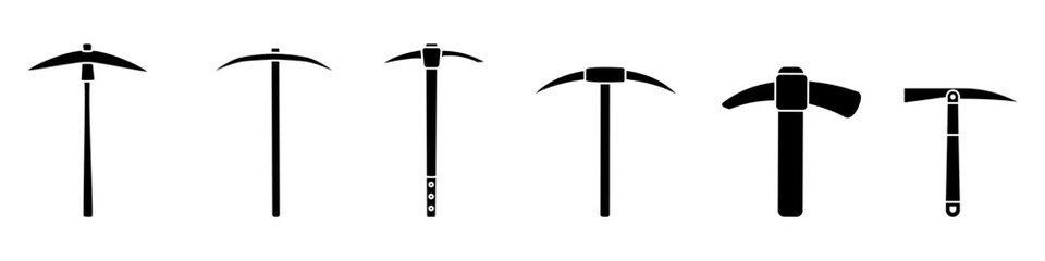 Pick icon vector set. Pick axe illustration sign collection. Extraction symbol.  Mine logo.