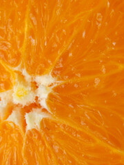 Close up of cross section of orange. Sliced orange background.
