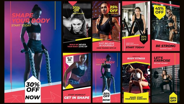 Fitness Gym Vertical Video Stories